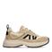 Manfield chunky leren sneakers beige/zwart