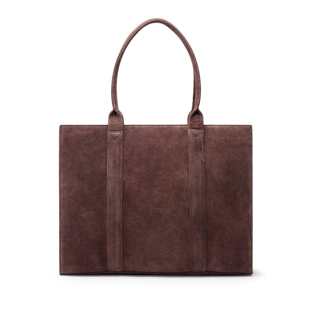 Manfield suede shopper donkerbruin