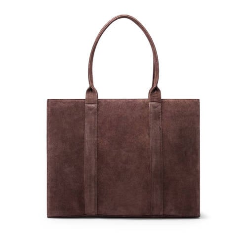 Manfield suede shopper donkerbruin afbeelding