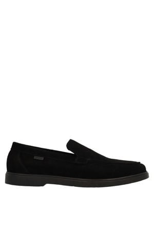 suède loafers zwart