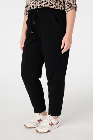 slim regular waist broek zwart
