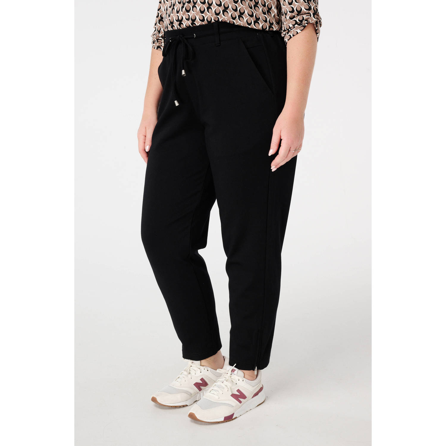 MS Mode slim regular waist broek zwart