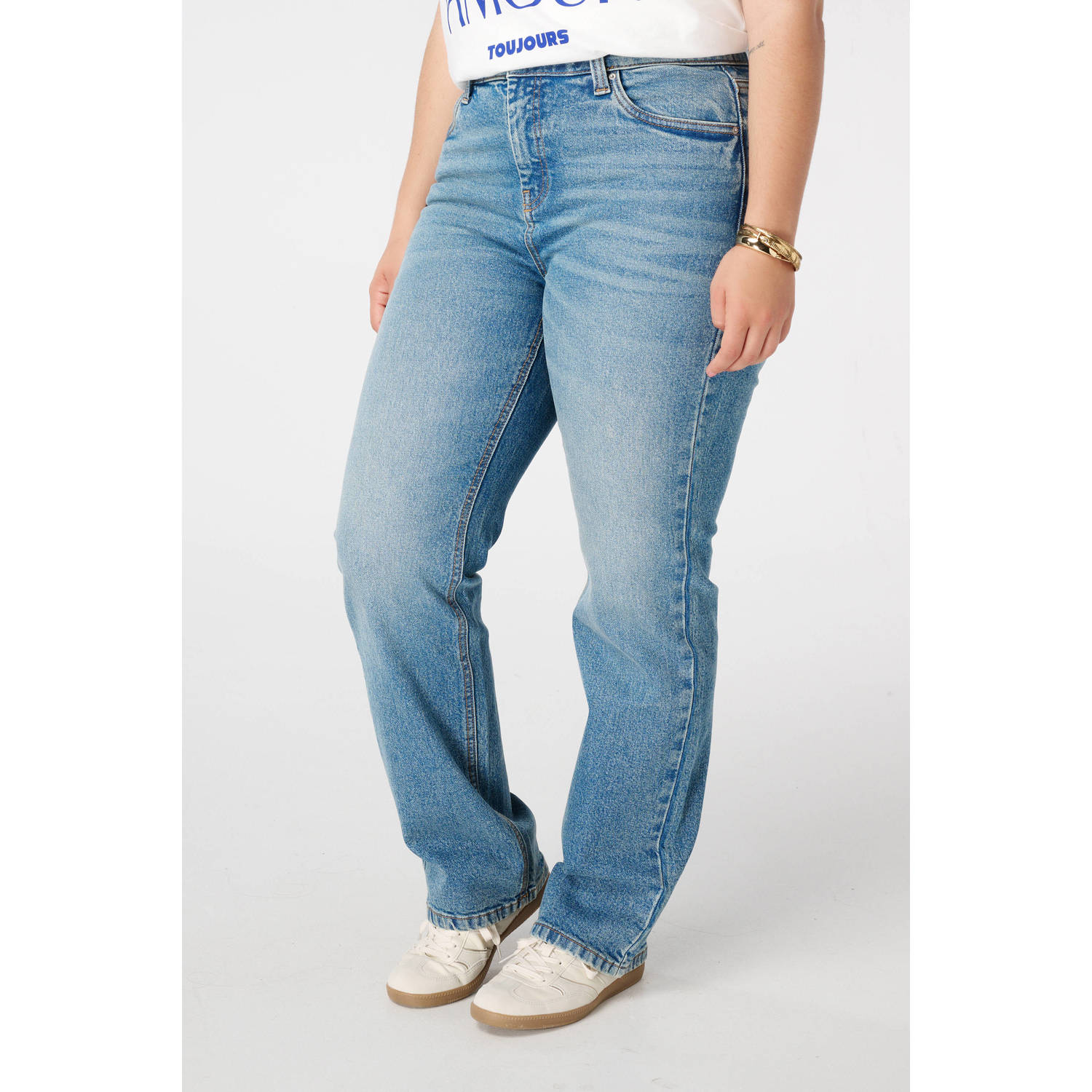 MS Mode flared jeans medium blue denim