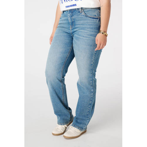 MS Mode flared jeans medium blue denim afbeelding
