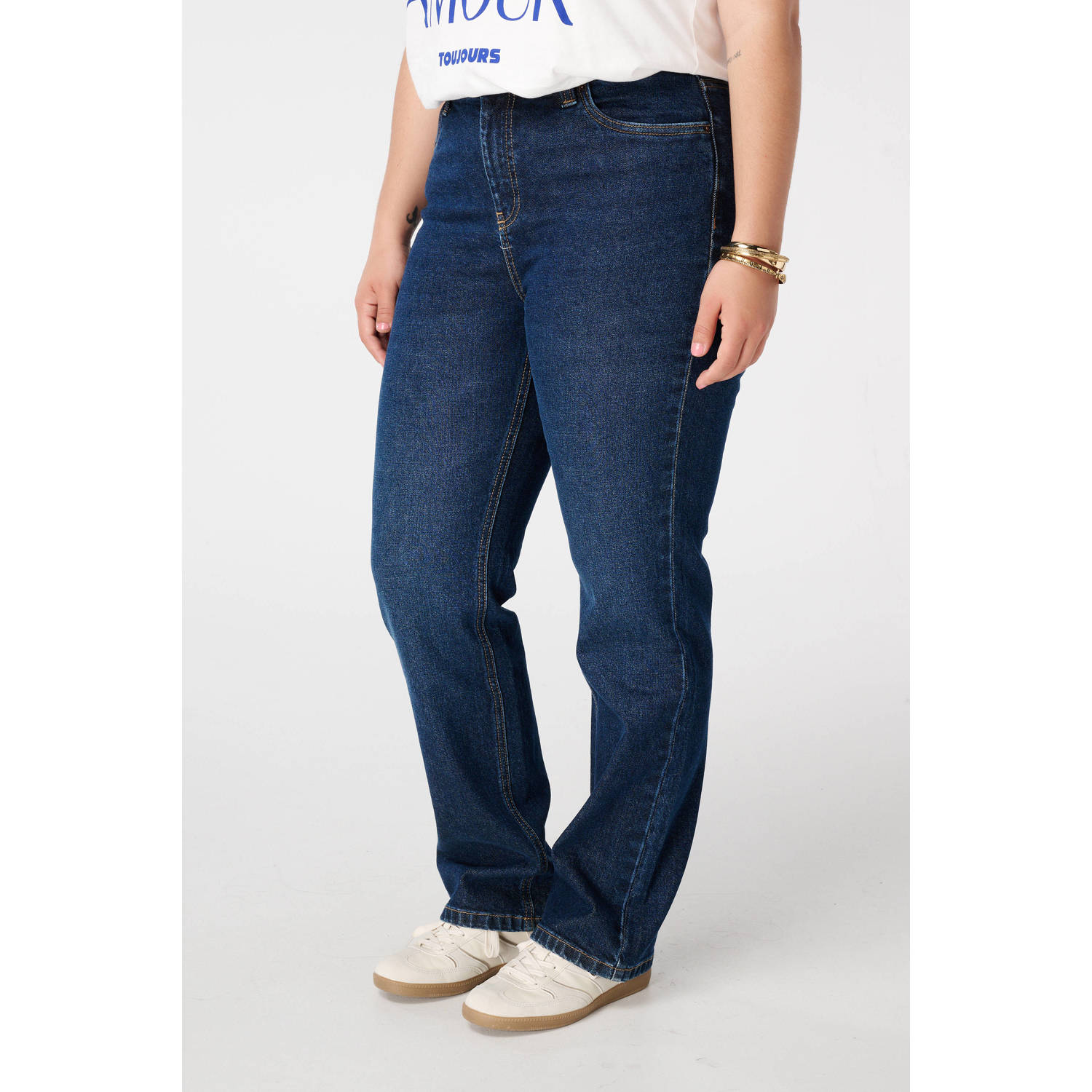 MS Mode flared jeans dark blue denim