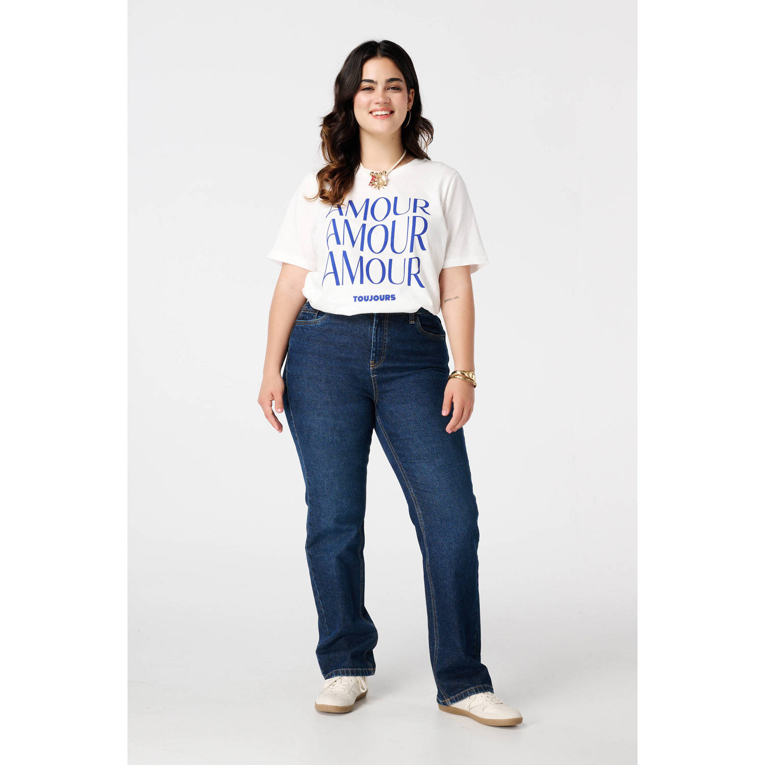 MS Mode flared jeans dark blue denim