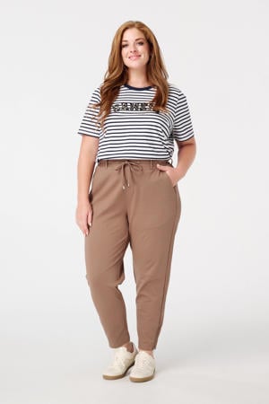 slim regular waist broek zand