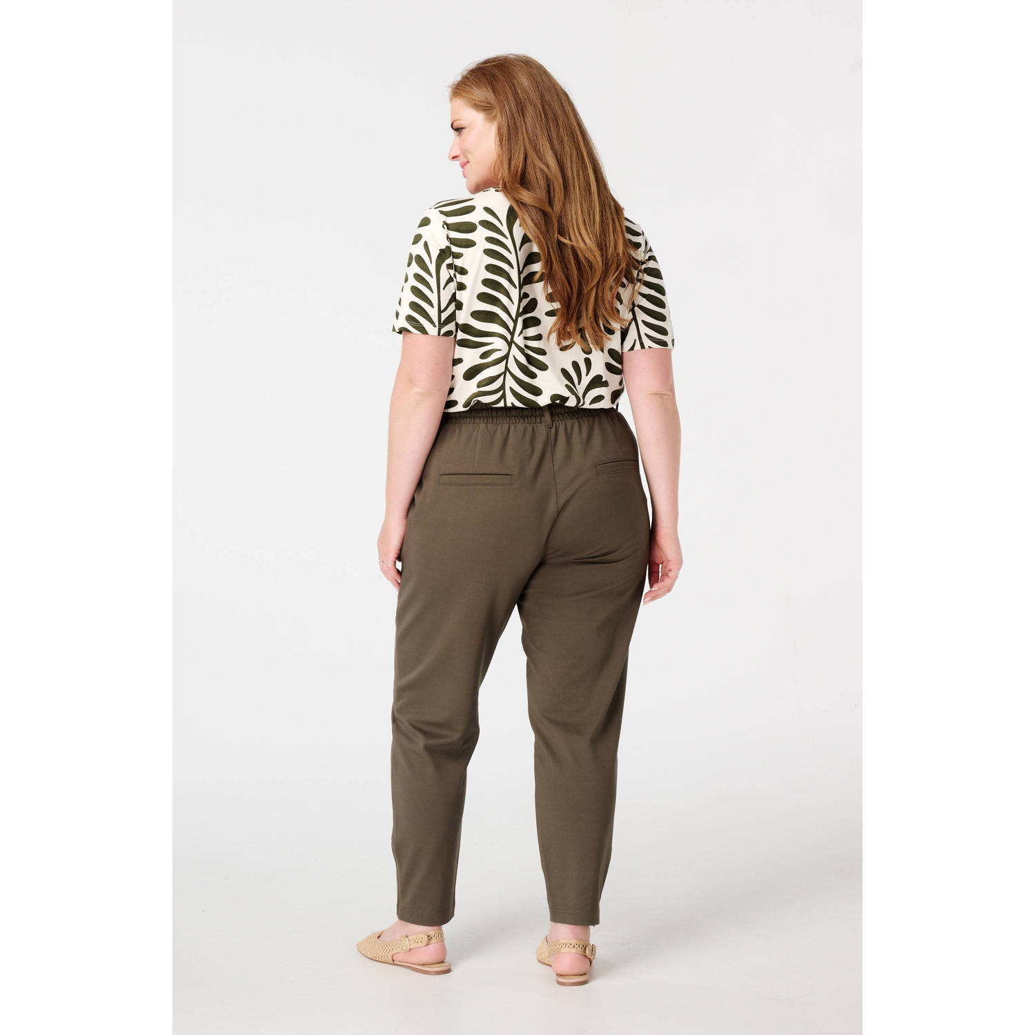 MS Mode slim regular waist broek kaki