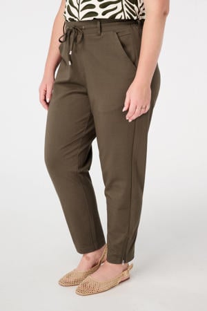 slim regular waist broek kaki