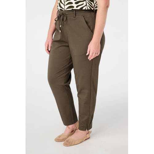 MS Mode slim regular waist broek kaki afbeelding