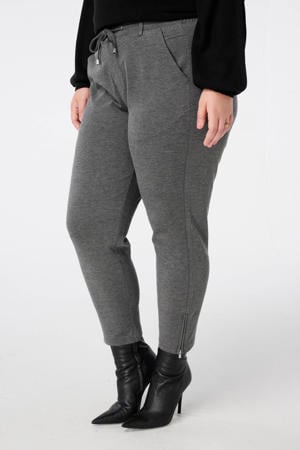 slim regular waist broek grijs