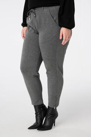 slim regular waist broek grijs
