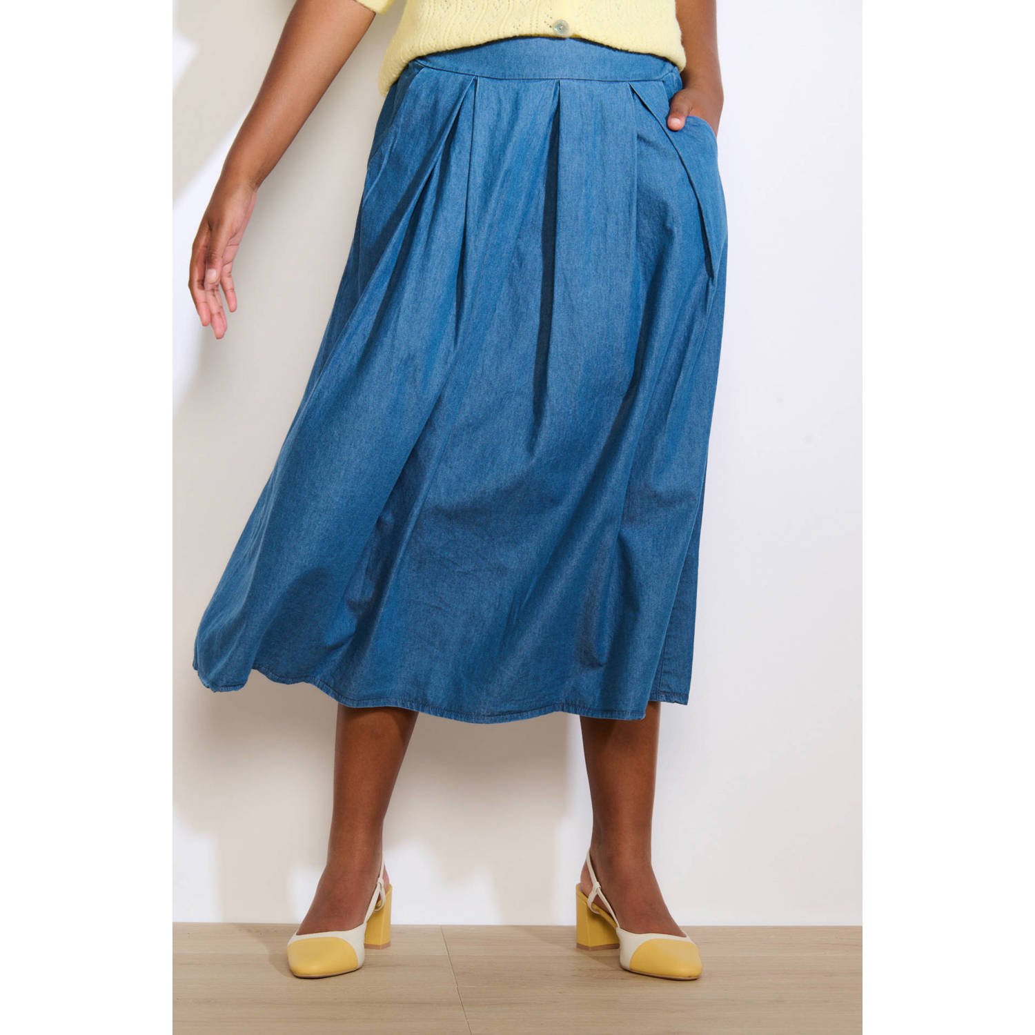 LOLALIZA denim spijkerrok medium blue denim