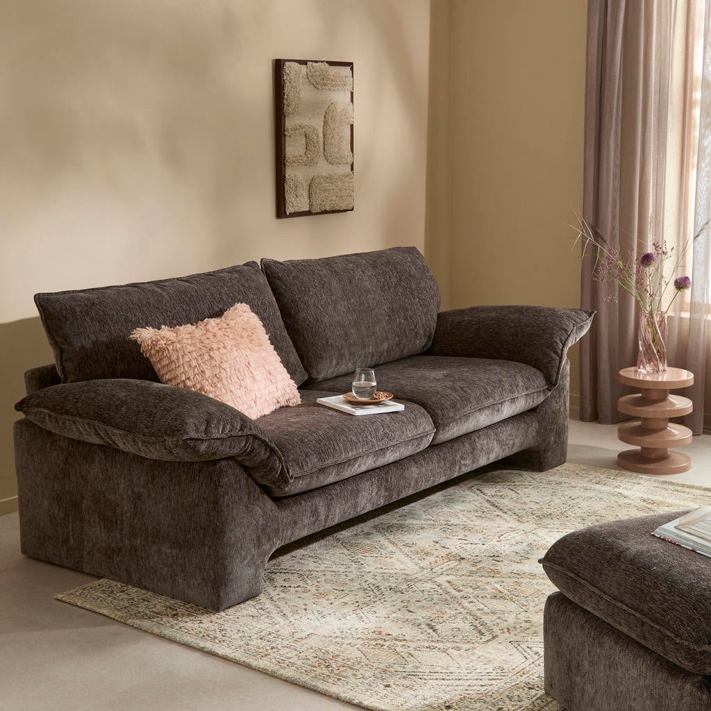 NOUS Living 3-zitsbank Woodstock - donkerbruin