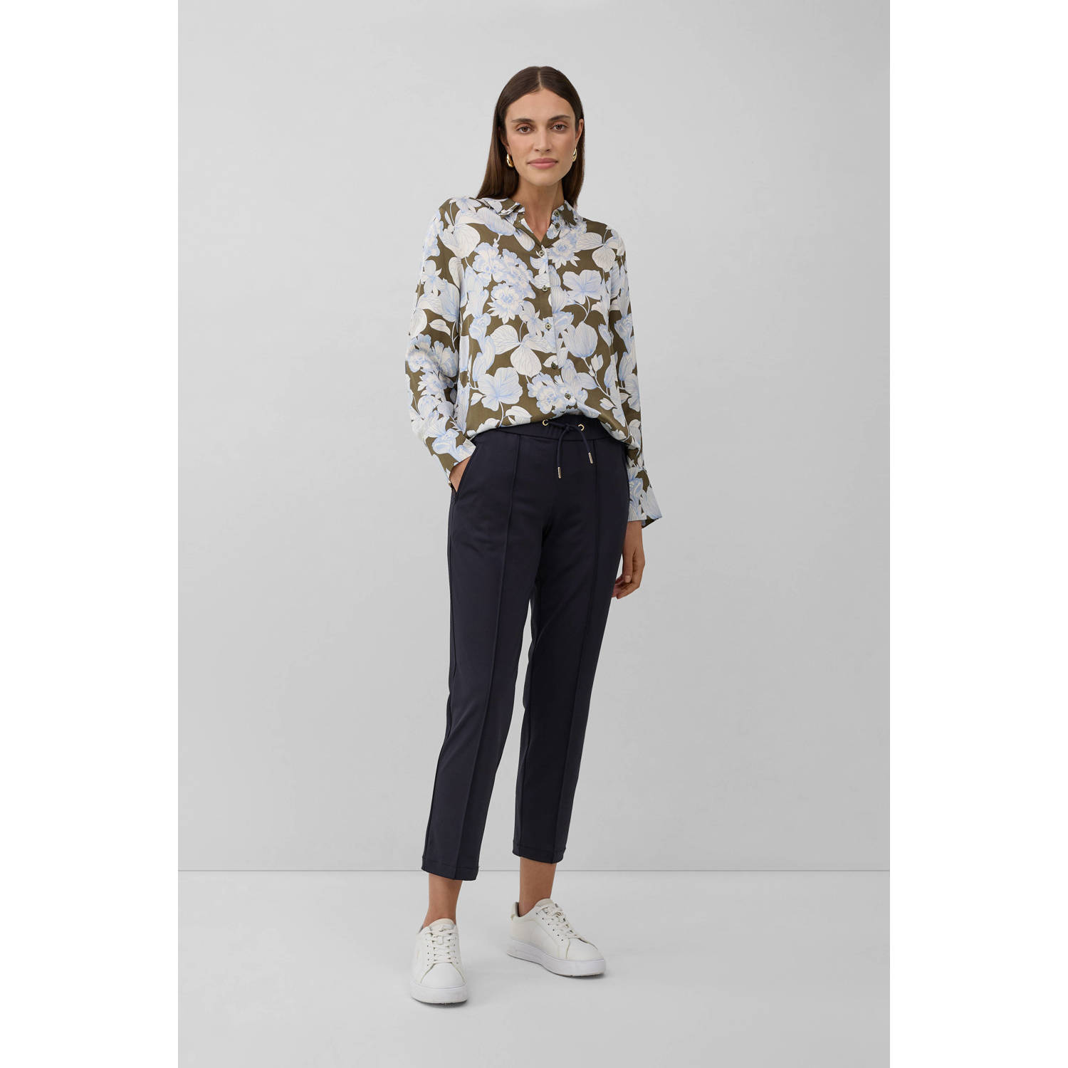 s.Oliver BLACK LABEL slim regular waist casual broek marine