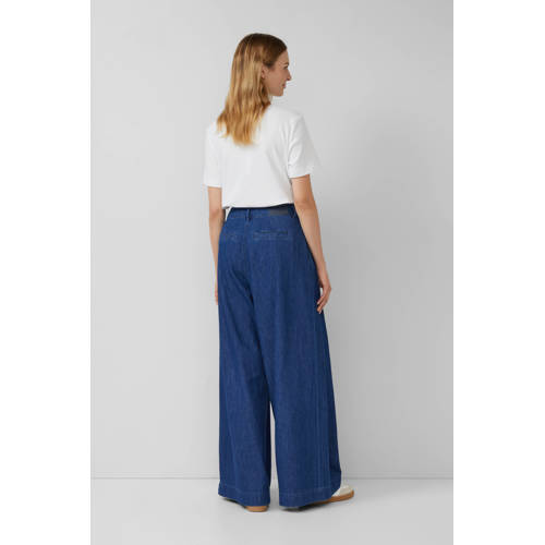 s.Oliver high waist wide leg jeans dark blue denim afbeelding