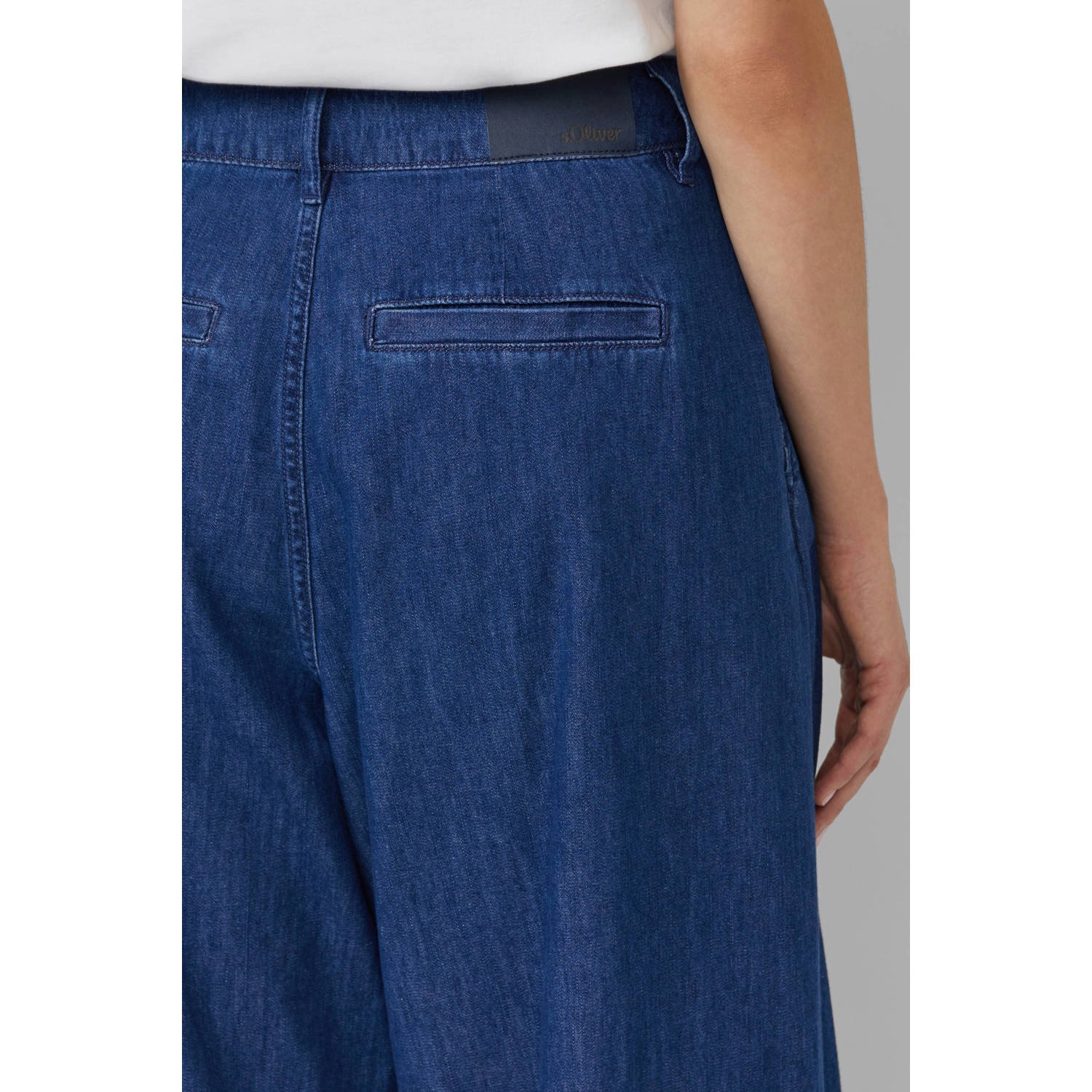 s.Oliver high waist wide leg jeans dark blue denim