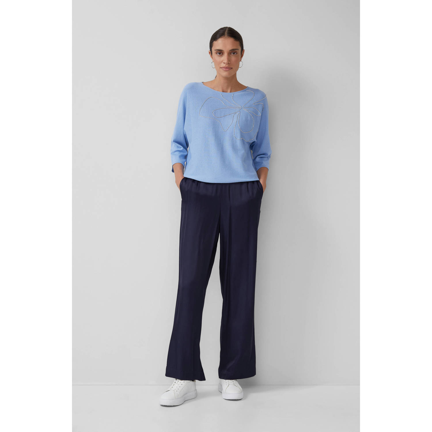 s.Oliver BLACK LABEL fijn gebreide top blauw