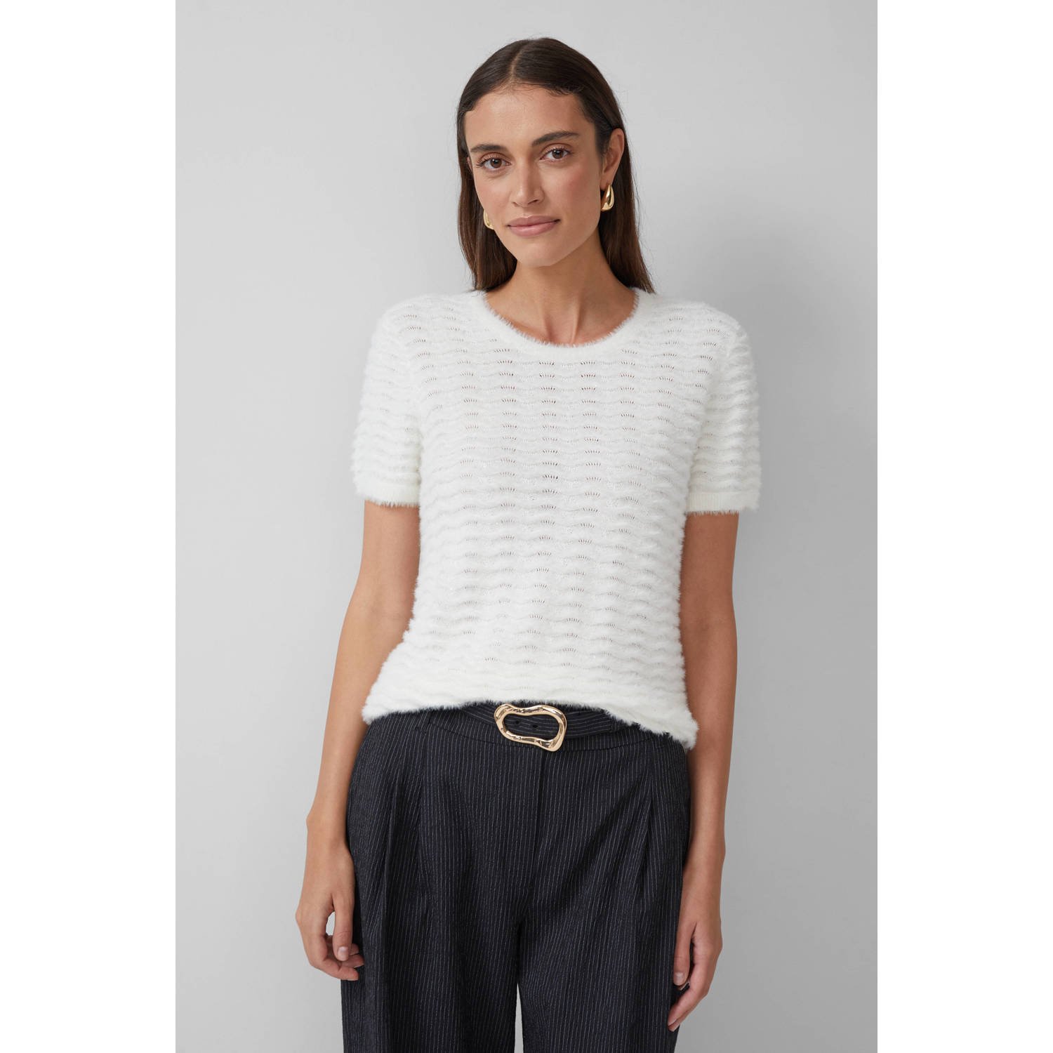 S.Oliver BLACK LABEL Regular fit gebreid shirt van viscosemix
