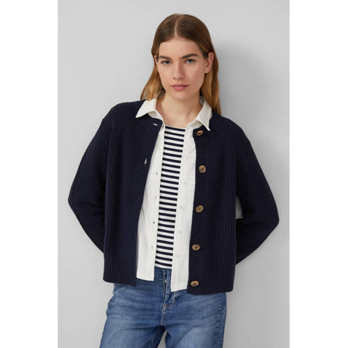 s.Oliver gebreid vest donkerblauw afbeelding
