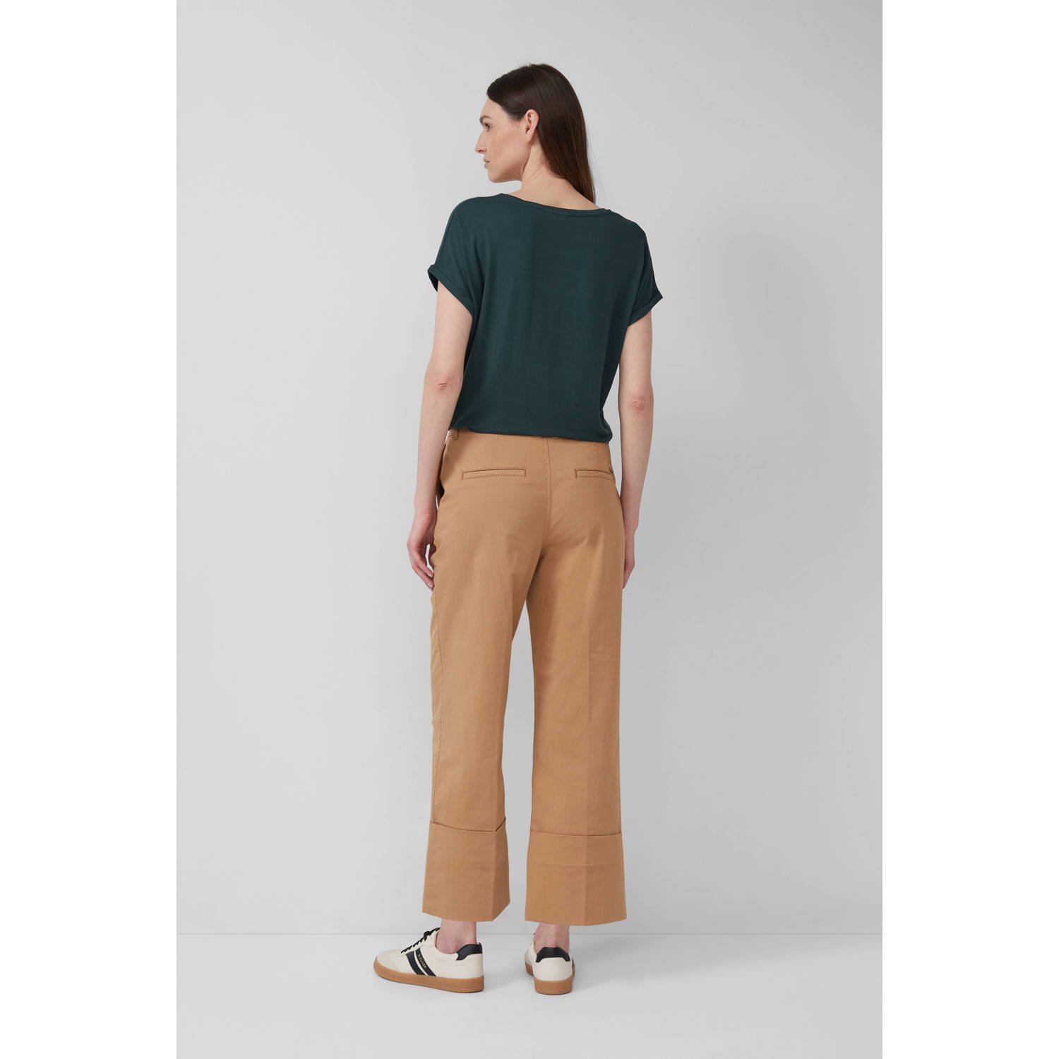 s.Oliver straight high waist culotte camel