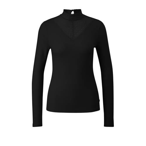 QS top zwart rib gebreid afbeelding