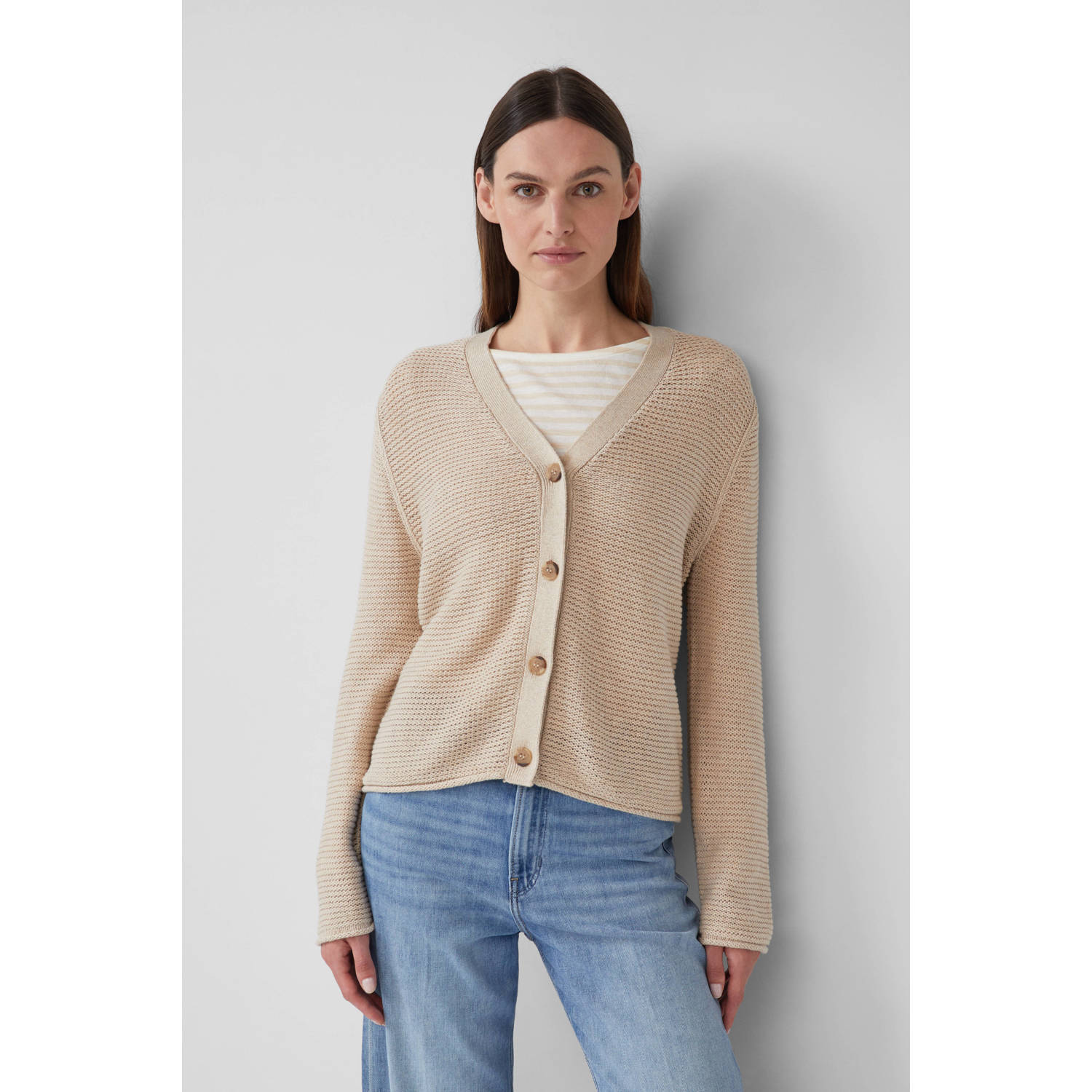 S.Oliver gebreid vest beige