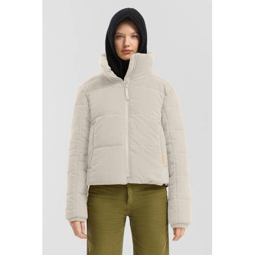 QS corduroy gewatteerde jas ecru afbeelding