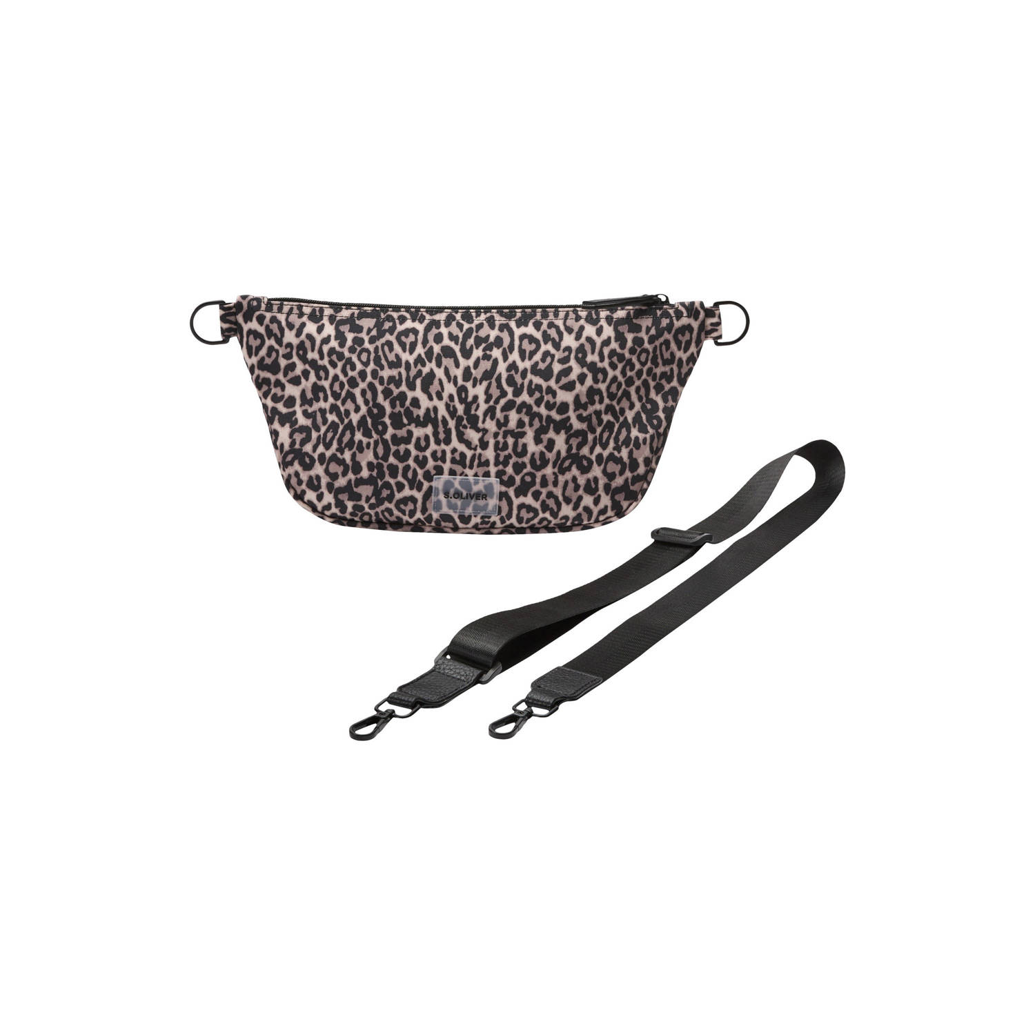 s.Oliver crossbody tas met panterprint bruin