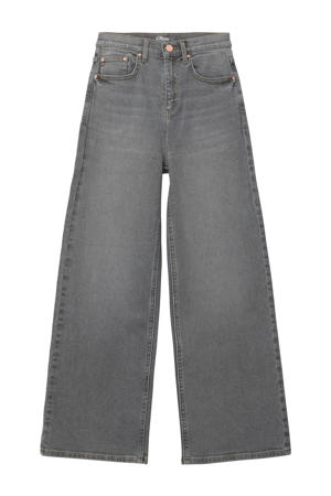 high waist wide leg jeans grey denim