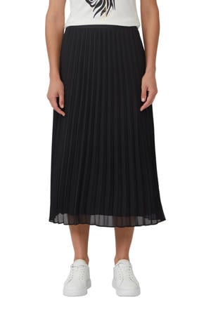 s.Oliver BLACK LABEL wide leg high waist casual broek marineblauw s.Oliver BLACK LABEL wide leg high waist casual broek marineblauw