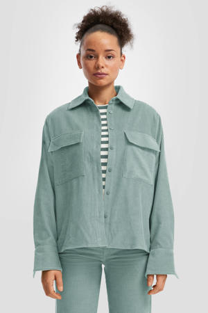 corduroy blouse grijsblauw