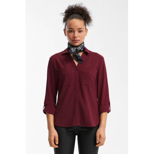 QS blouse donkerrood afbeelding