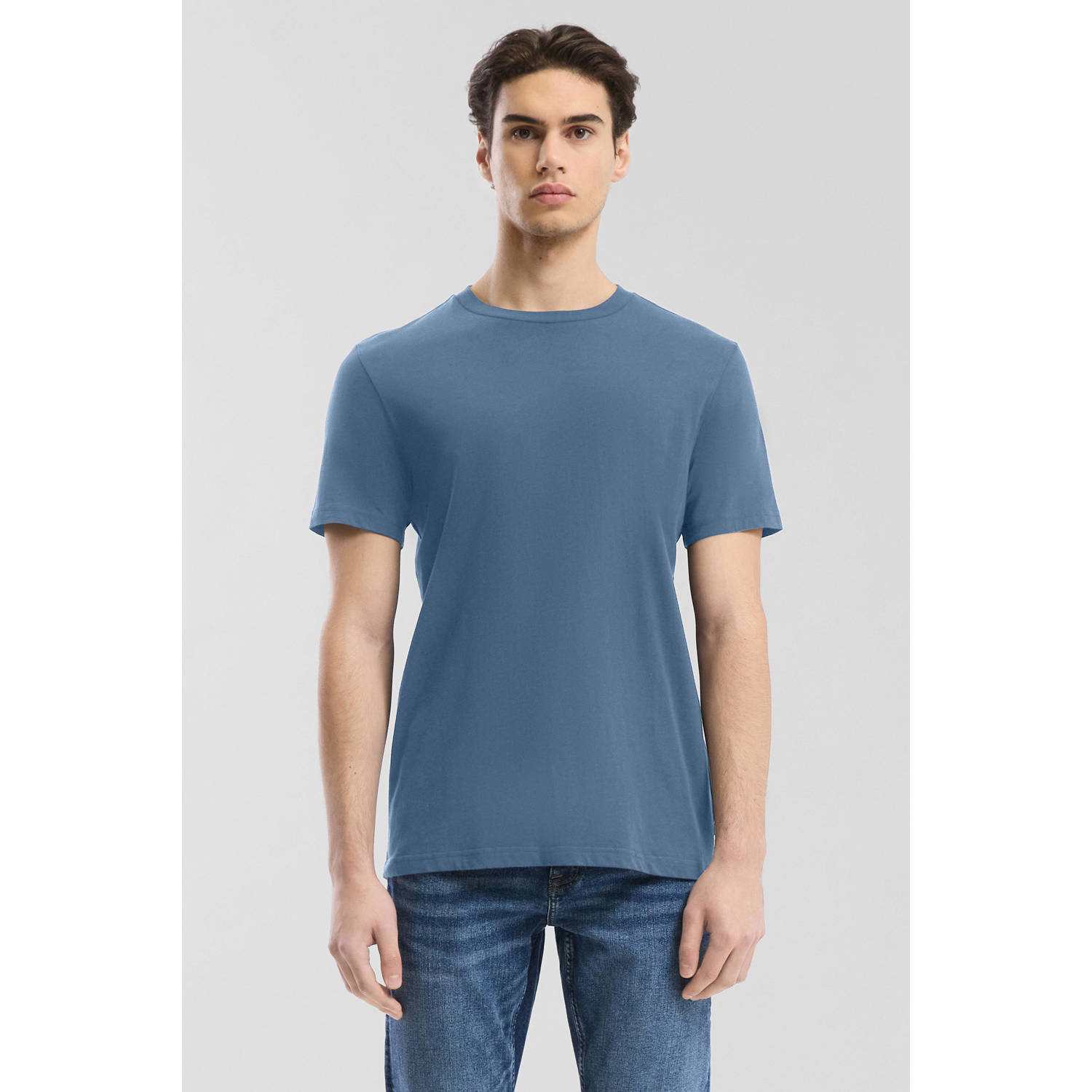 Q S by s.Oliver regular T-shirt blauw