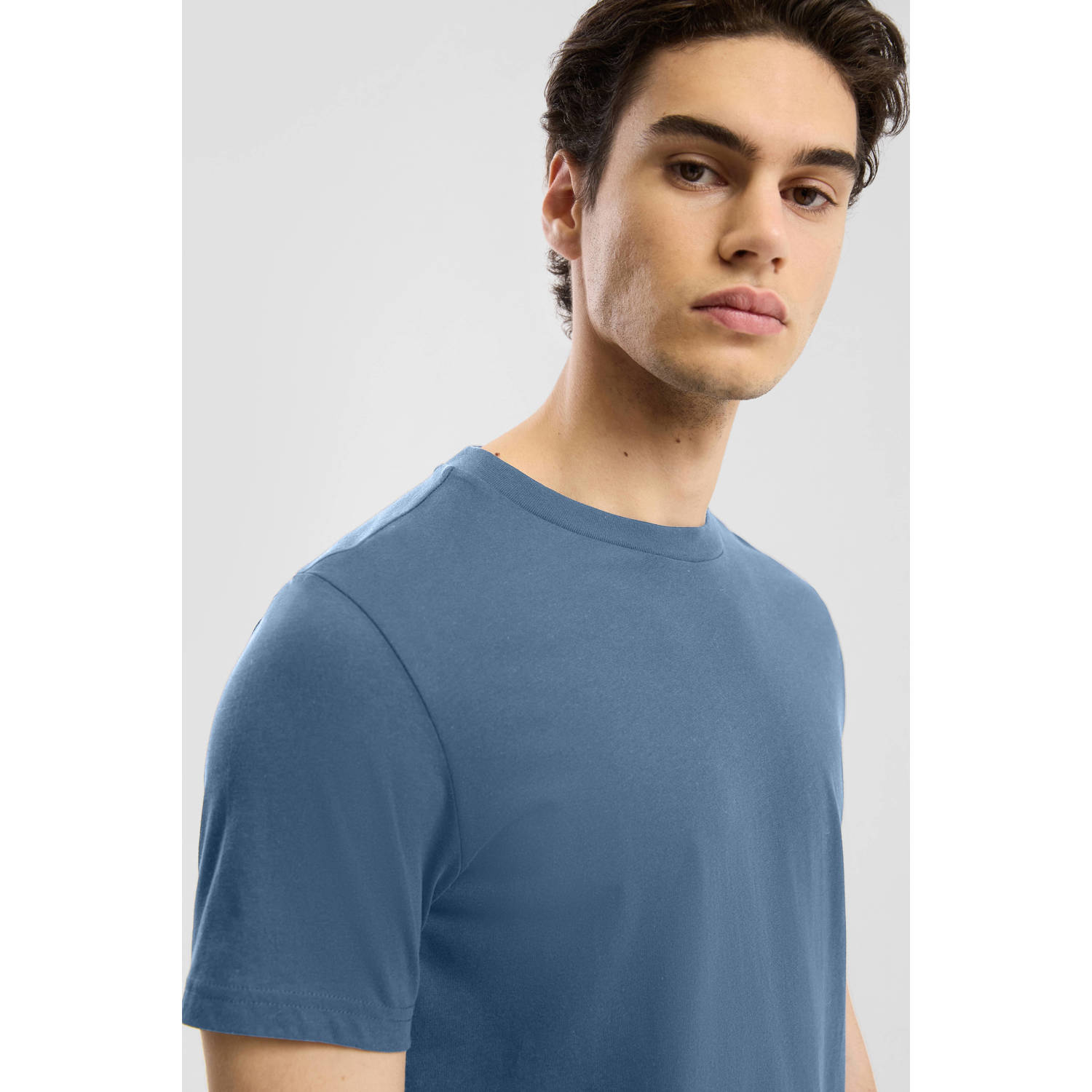 Q S by s.Oliver regular T-shirt blauw