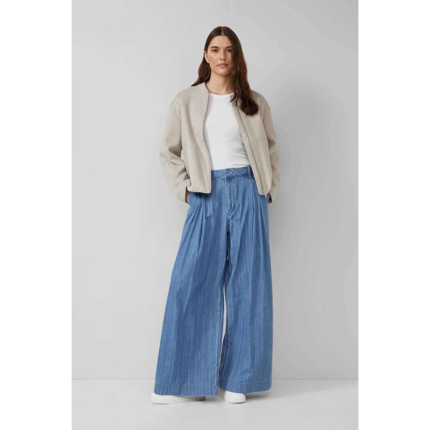 S.Oliver high waist wide leg jeans medium blue denim