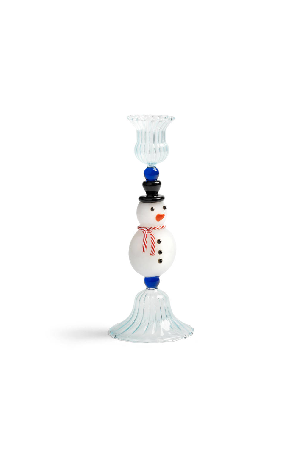 &k amsterdam kerstkandelaar - glas Merry Snowman
