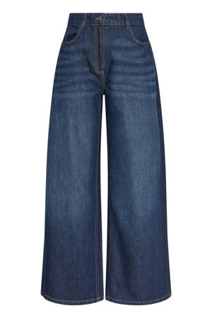 wide leg jeans dark blue denim