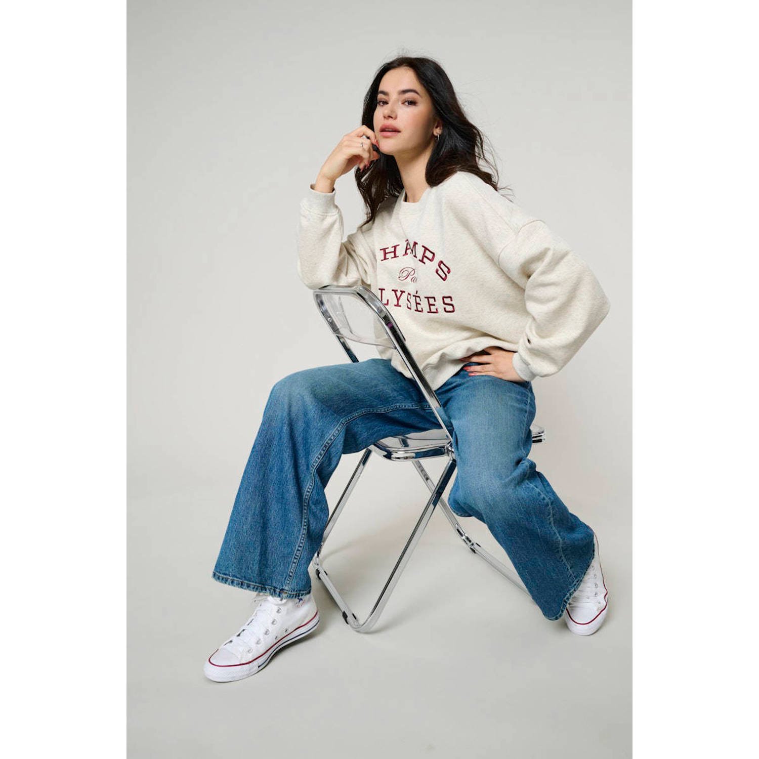JDY sweater lichtgrijs