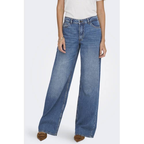 JDY wide leg jeans medium blue denim afbeelding