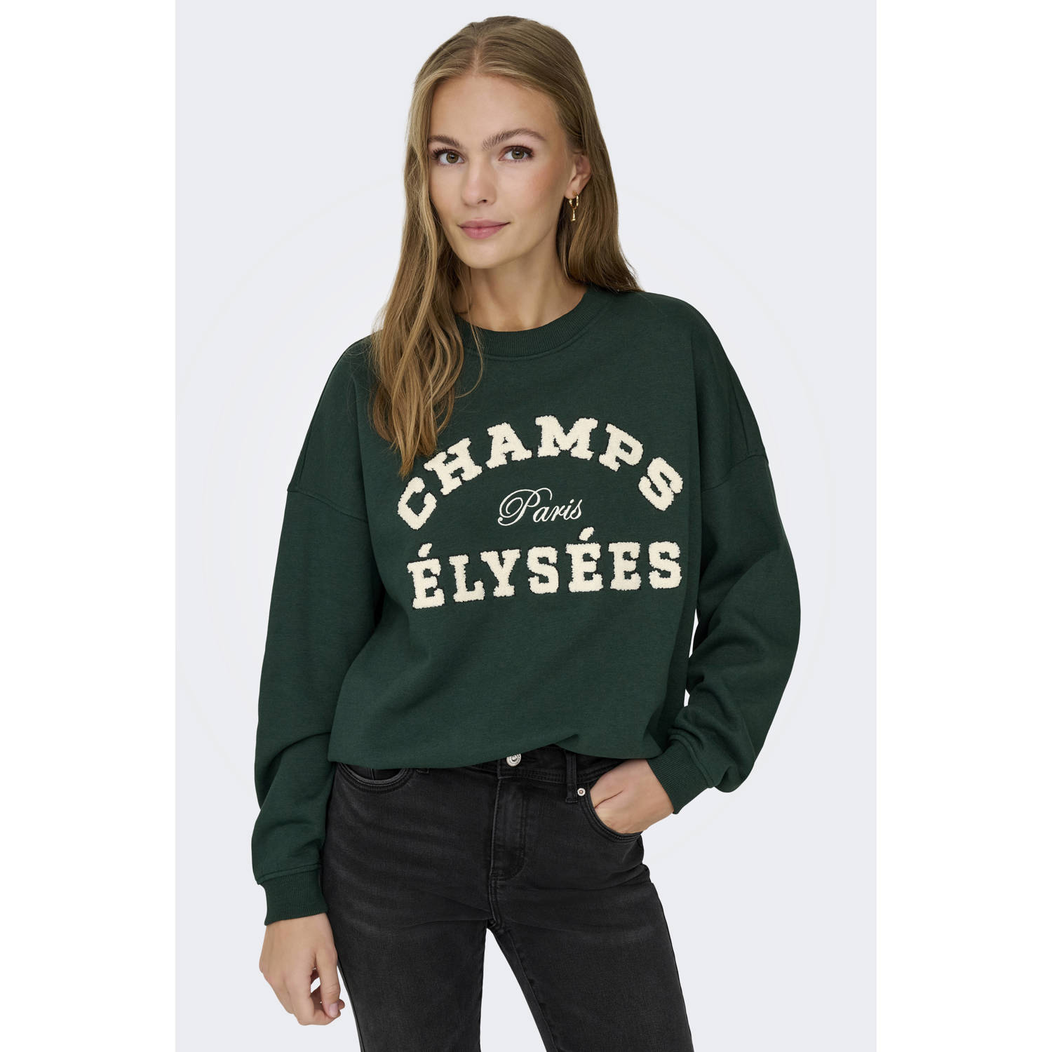 JDY sweater donkergroen