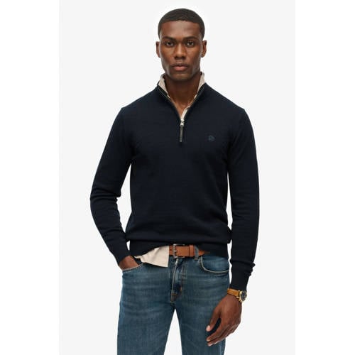 Superdry gebreide trui donkerblauw afbeelding
