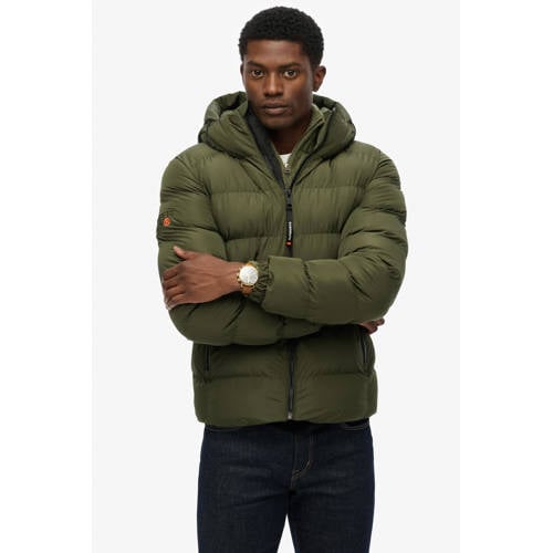 Superdry gewatteerde jas donkergroen afbeelding