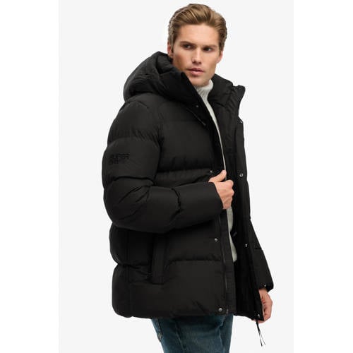 Superdry gewatteerde jas zwart afbeelding