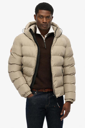 gewatteerde jas beige
