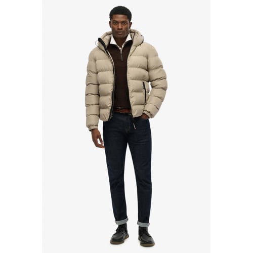 Superdry gewatteerde jas beige afbeelding