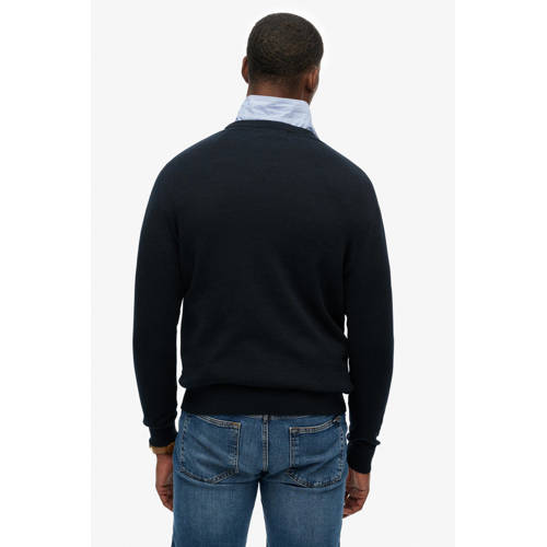 Superdry gebreide trui donkerblauw afbeelding