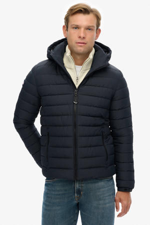 gewatteerde jas donkerblauw