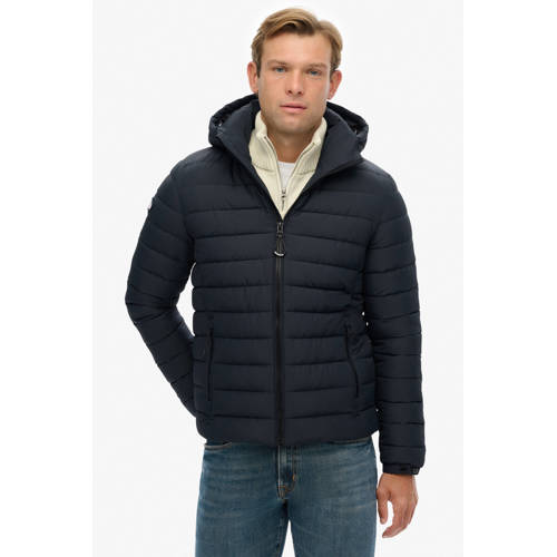 Superdry gewatteerde jas donkerblauw afbeelding