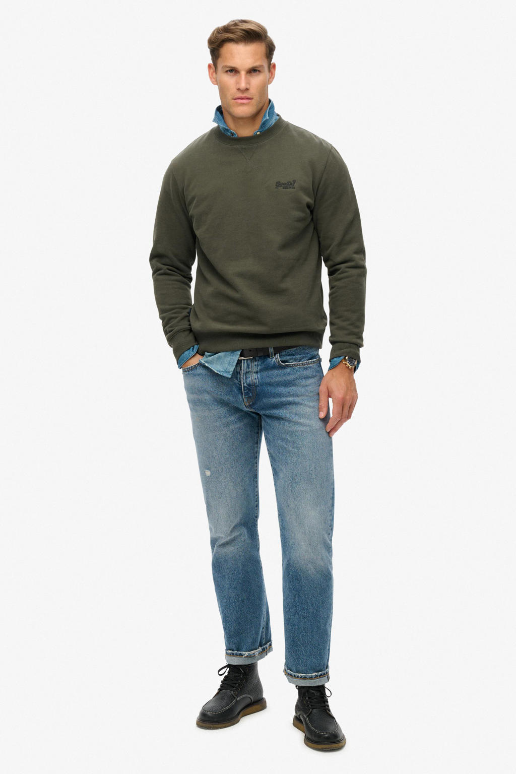 Superdry sweater donkergroen